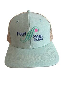Coastal Mint Green Trucker Hat Mesh Snapback Beach Resort Vacation Cap Pearl Sea